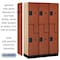 Salsbury Industries Wardrobe Locker, 45" W, 18" D, 76" H, (3) Wide, (6) Openings, Cherry 27368CHE - alternate 3